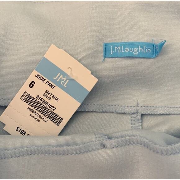 J. McLaughlin Jodie Pants Women's Size Large Light Ice Blue Structured Stretch - Picture 4 of 6